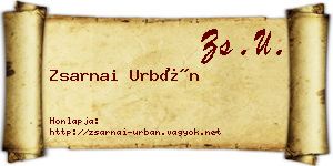 Zsarnai Urbán névjegykártya
